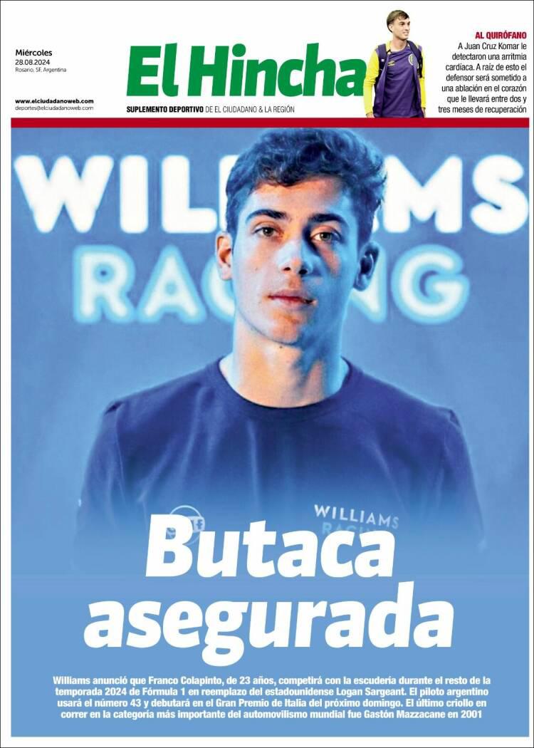 Colapinto, en la tapa de todos los diarios: WhatsApp Image 2024-08-28 at 08.15.55 (2).jpeg